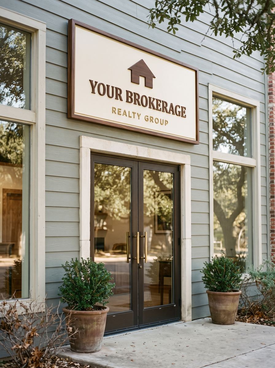 Brokerage building sign