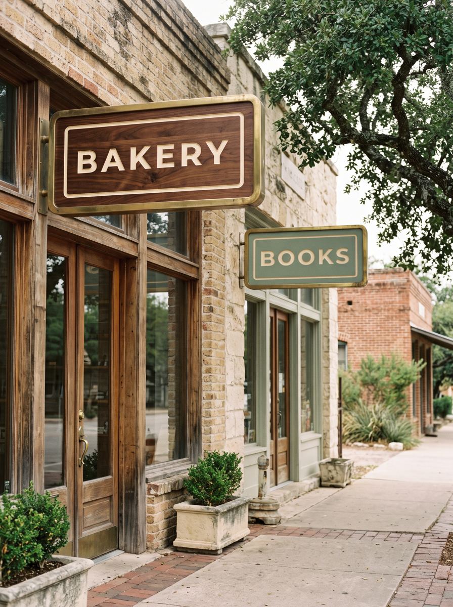 Main street shop signs